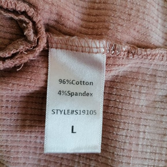 Mustard Seed Womens Blush Pink Sleeveless Round Neck Ruffled Blouse Top Size L - Picture 6 of 7